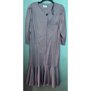 Risa Ann New York Dress Womens 16.5 Lagenlook Victorian Retro Midi Silky Ruffle